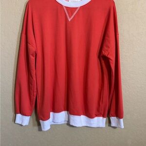 Orange and White Sweatshirt